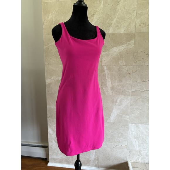 Susana Monaco Hot Pink Stretch Scoop Back Dress - Medium Bodycon Y2K Party $178 - Picture 6 of 8